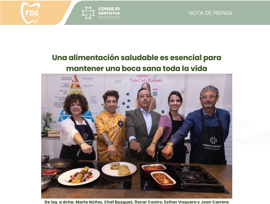 NOTA DE PRENSA: UNA ALIMENTACIN SALUDABLE ES ESENCIAL PARA MANTENER UNA BOCA SANA TODA LA VIDA