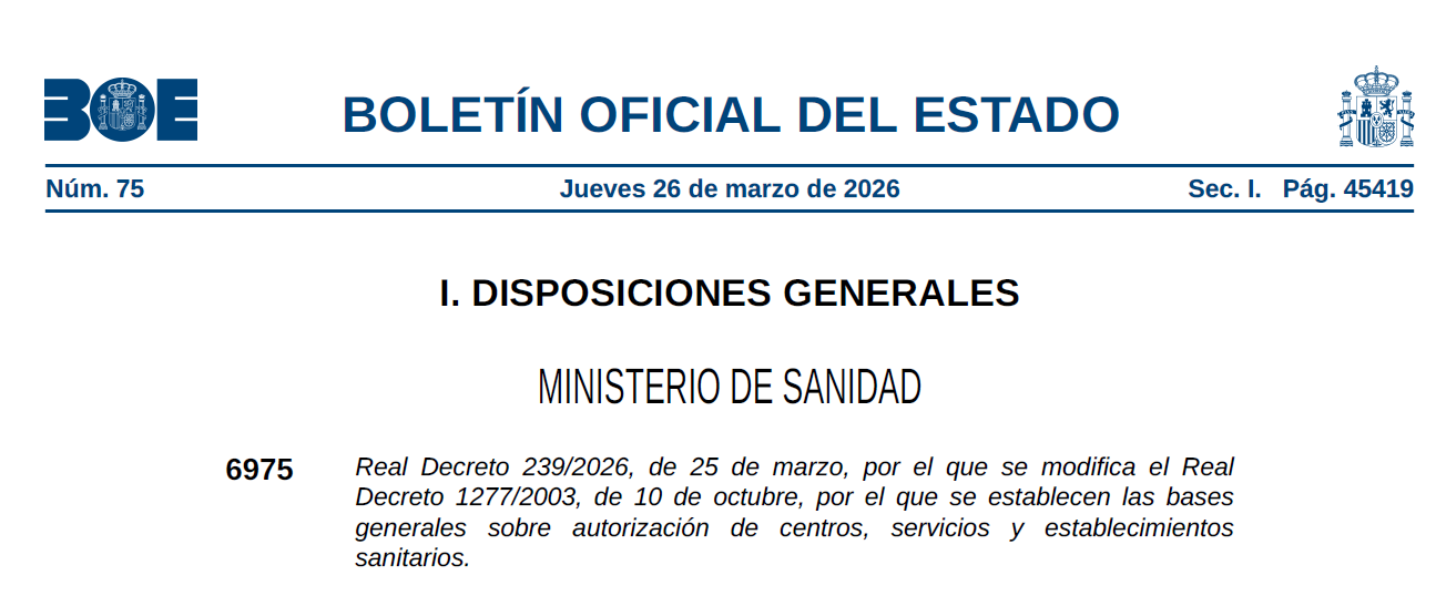 ⚠️REAL DECRETO 239/2006 MODIFICA REAL DECRETO 1277/2003, ENTRADA EN VIGOR EL 1 DE JULIO DE 2026. 